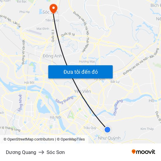Dương Quang to Sóc Sơn map
