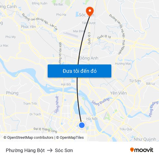 Phường Hàng Bột to Sóc Sơn map