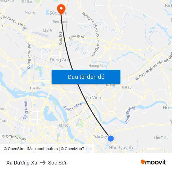 Xã Dương Xá to Sóc Sơn map