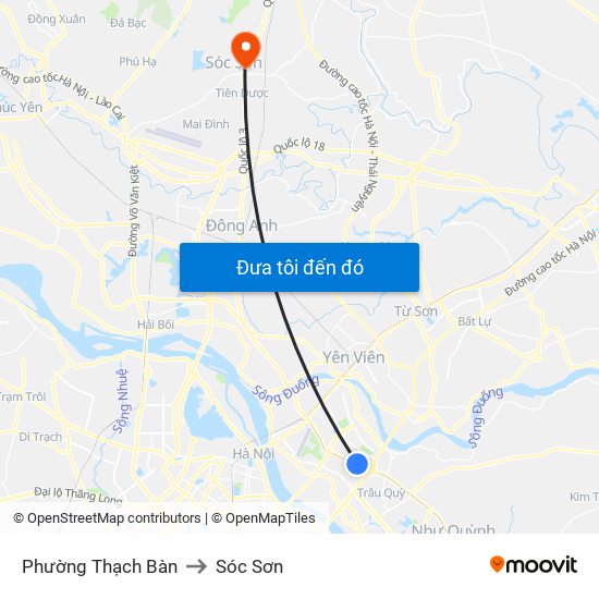 Phường Thạch Bàn to Sóc Sơn map