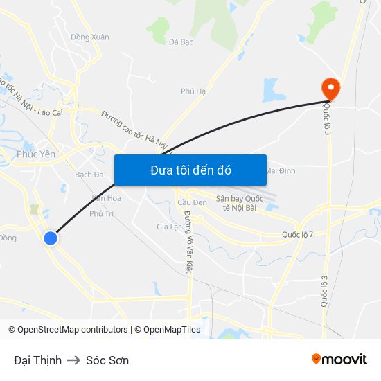 Đại Thịnh to Sóc Sơn map