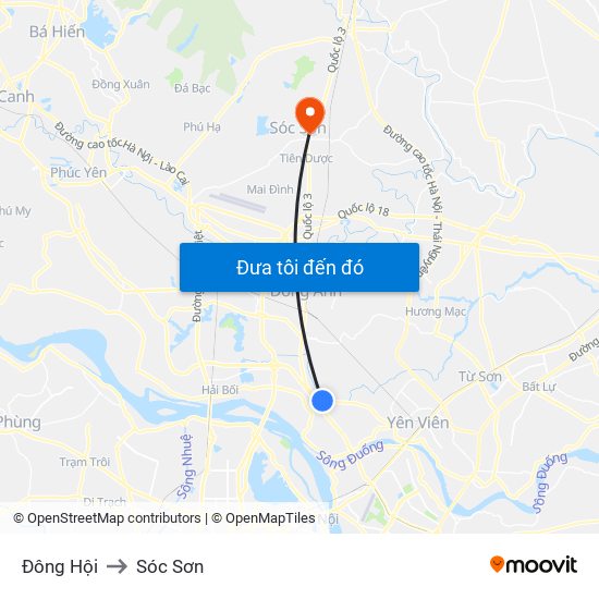 Đông Hội to Sóc Sơn map