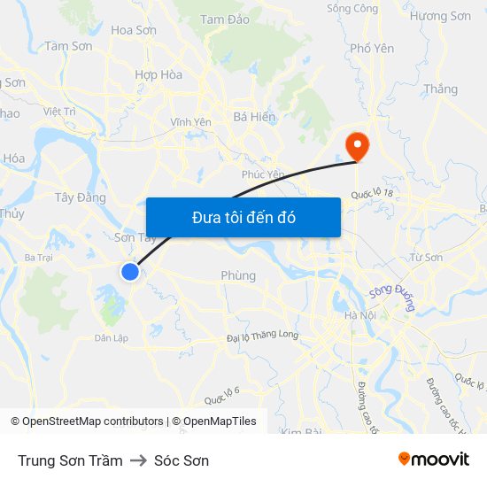 Trung Sơn Trầm to Sóc Sơn map