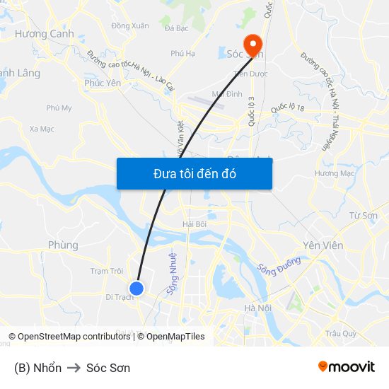 (B) Nhổn to Sóc Sơn map