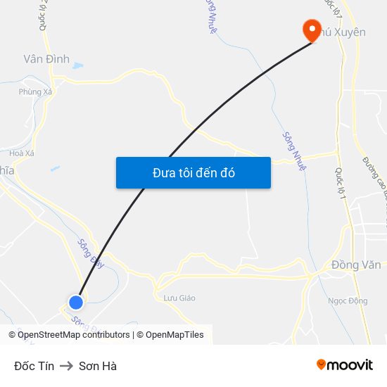 Đốc Tín to Sơn Hà map
