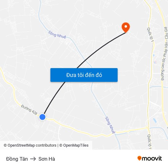 Đồng Tân to Sơn Hà map