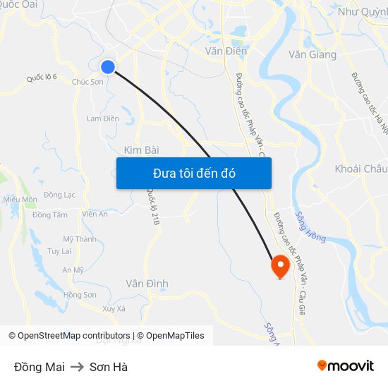 Đồng Mai to Sơn Hà map