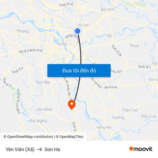 Yên Viên (Xã) to Sơn Hà map