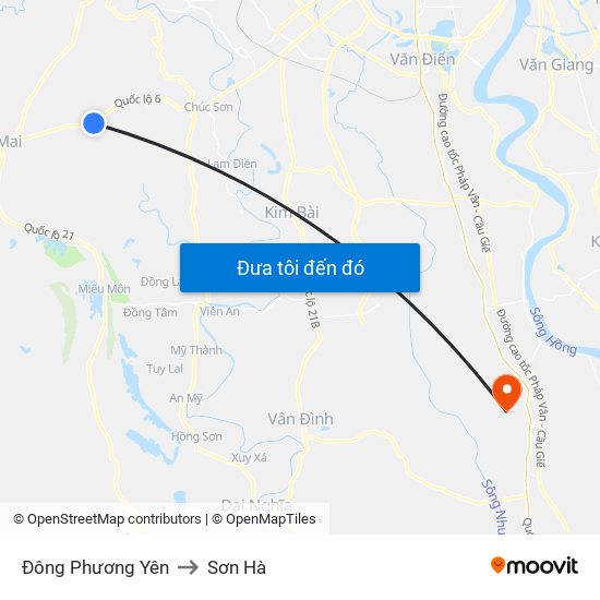 Đông Phương Yên to Sơn Hà map