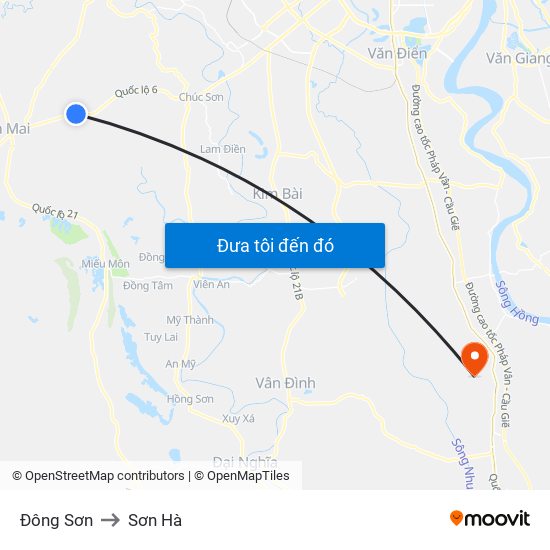 Đông Sơn to Sơn Hà map