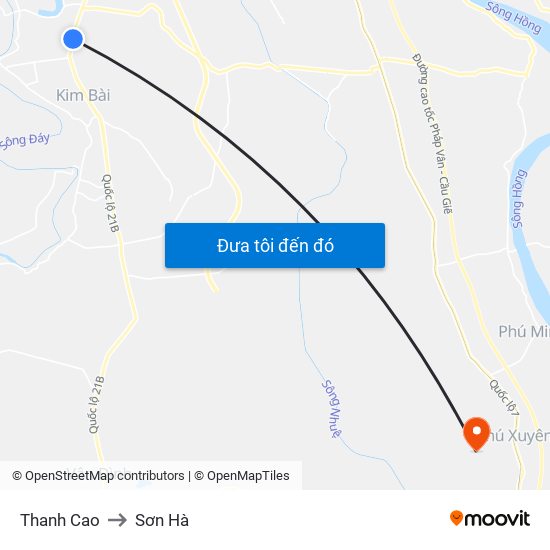 Thanh Cao to Sơn Hà map