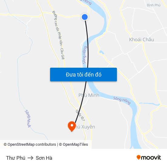 Thư Phú to Sơn Hà map