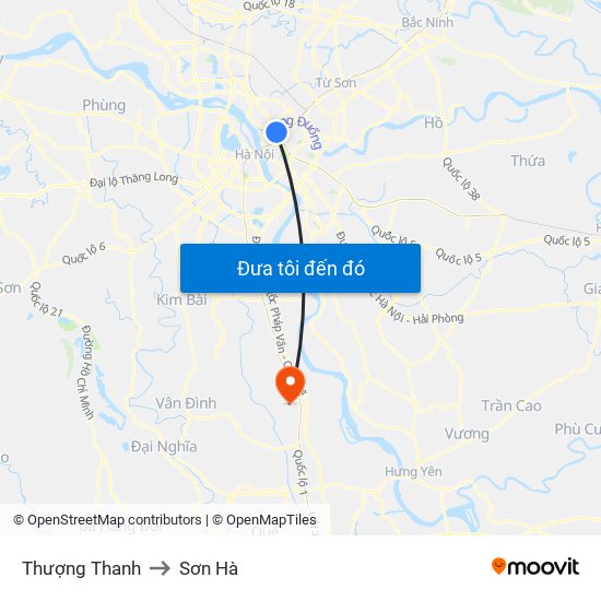 Thượng Thanh to Sơn Hà map