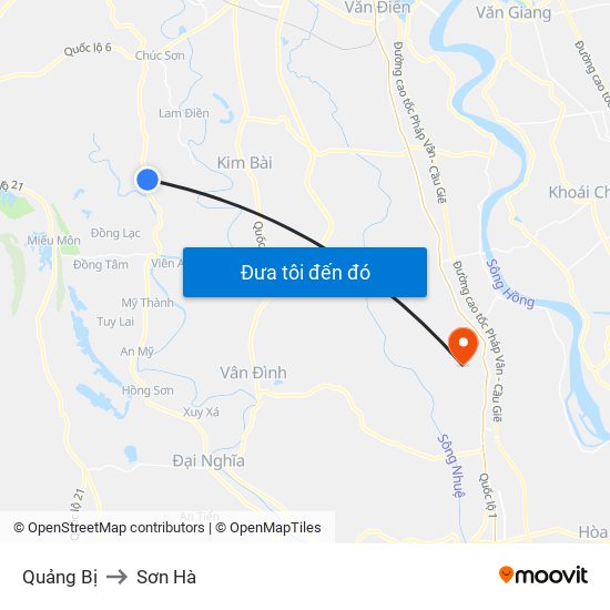 Quảng Bị to Sơn Hà map