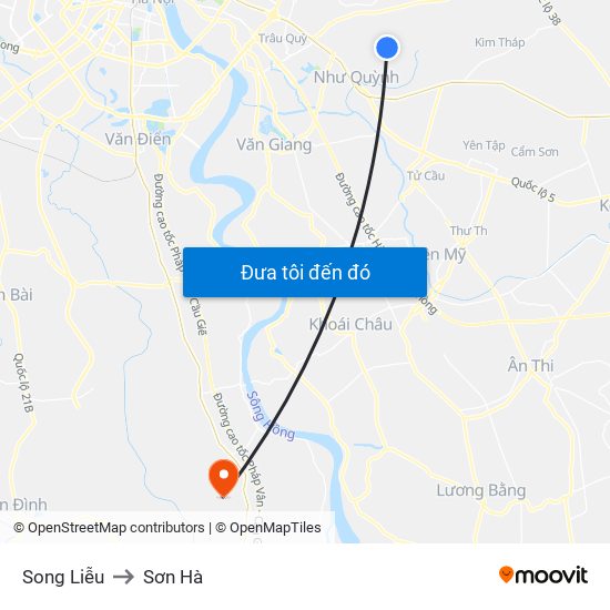 Song Liễu to Sơn Hà map
