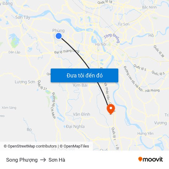 Song Phượng to Sơn Hà map