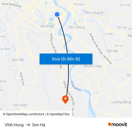 Vĩnh Hưng to Sơn Hà map