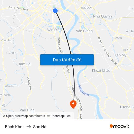 Bách Khoa to Sơn Hà map