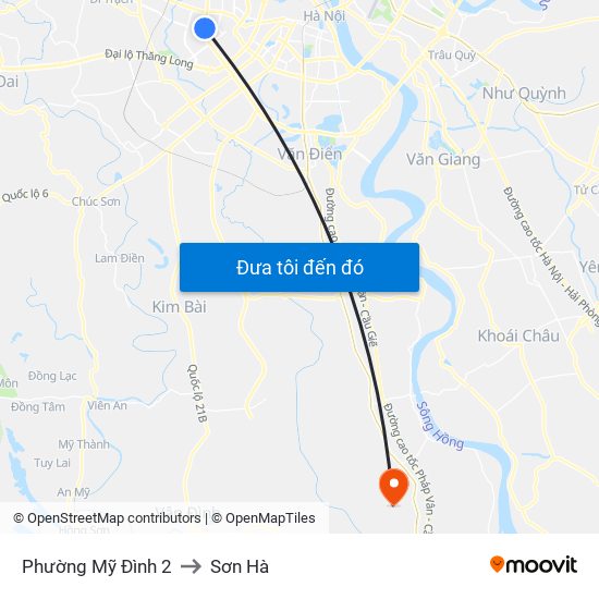 Phường Mỹ Đình 2 to Sơn Hà map