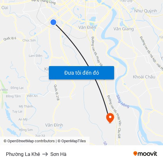 Phường La Khê to Sơn Hà map