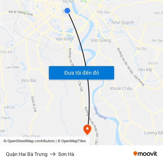 Quận Hai Bà Trưng to Sơn Hà map