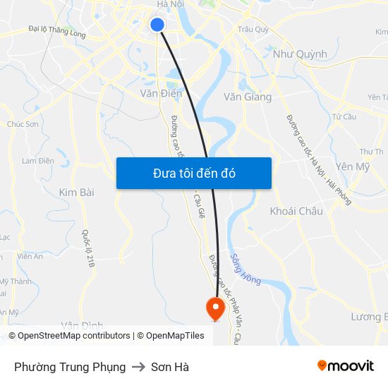 Phường Trung Phụng to Sơn Hà map