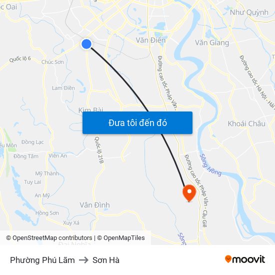 Phường Phú Lãm to Sơn Hà map