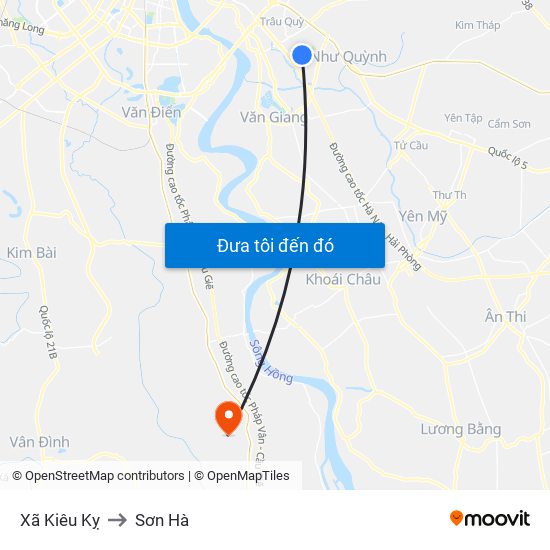 Xã Kiêu Kỵ to Sơn Hà map