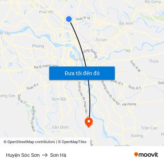 Huyện Sóc Sơn to Sơn Hà map