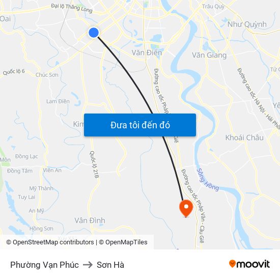 Phường Vạn Phúc to Sơn Hà map