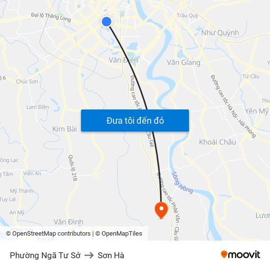 Phường Ngã Tư Sở to Sơn Hà map