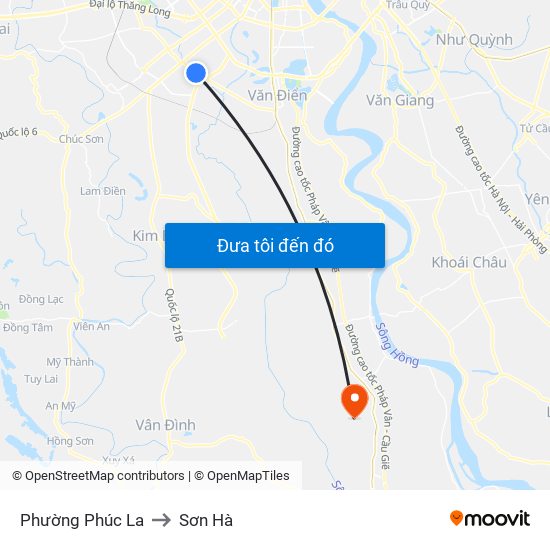 Phường Phúc La to Sơn Hà map