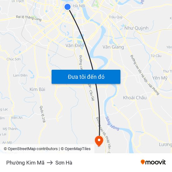 Phường Kim Mã to Sơn Hà map
