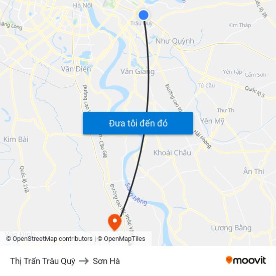 Thị Trấn Trâu Quỳ to Sơn Hà map