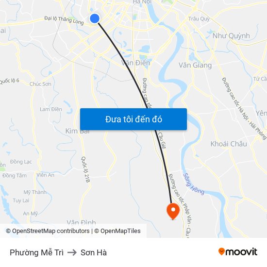 Phường Mễ Trì to Sơn Hà map
