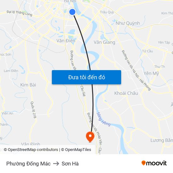 Phường Đống Mác to Sơn Hà map