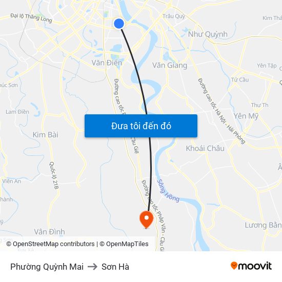 Phường Quỳnh Mai to Sơn Hà map