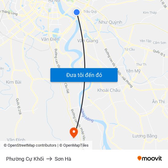 Phường Cự Khối to Sơn Hà map