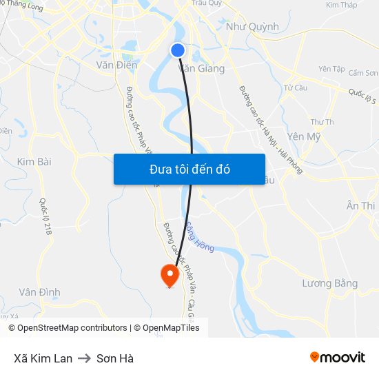 Xã Kim Lan to Sơn Hà map
