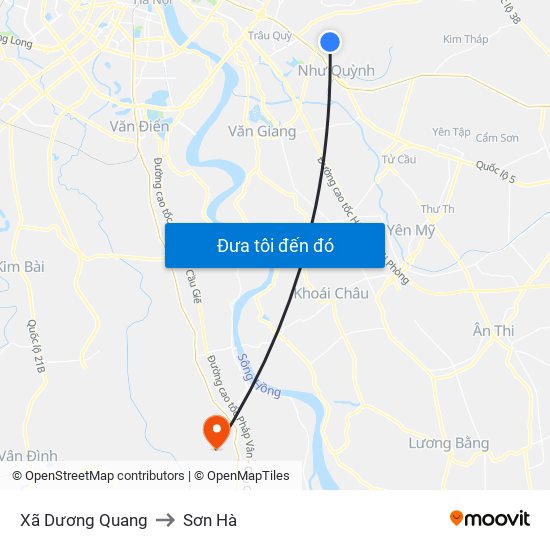Xã Dương Quang to Sơn Hà map