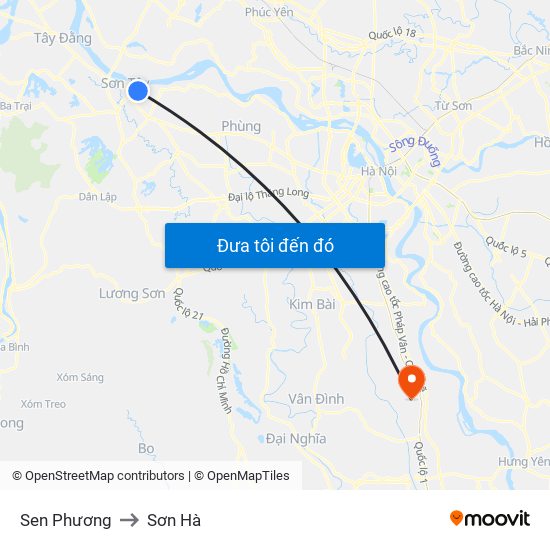Sen Phương to Sơn Hà map