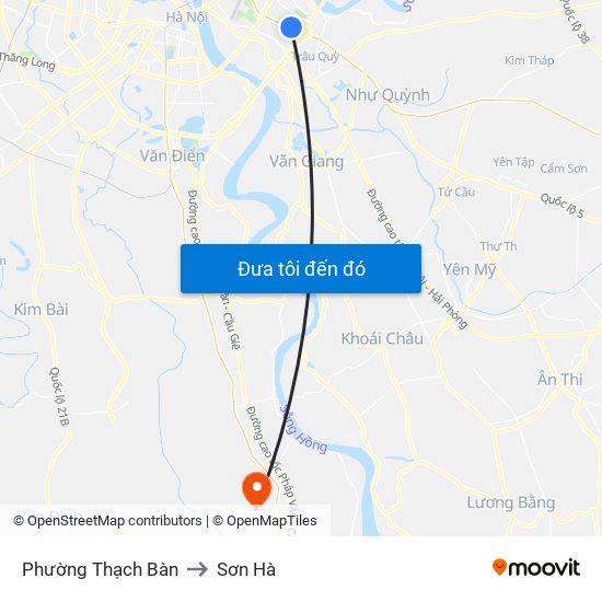 Phường Thạch Bàn to Sơn Hà map