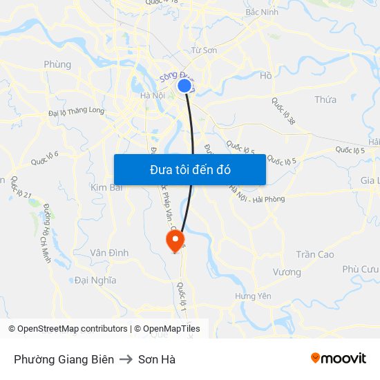 Phường Giang Biên to Sơn Hà map