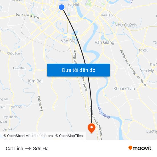 Cát Linh to Sơn Hà map