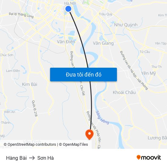 Hàng Bài to Sơn Hà map