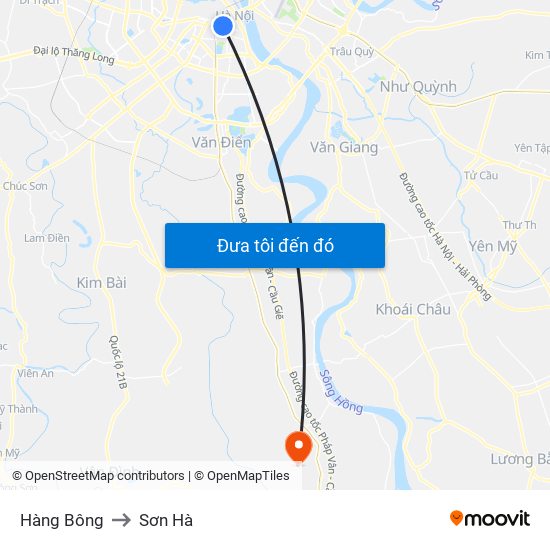 Hàng Bông to Sơn Hà map