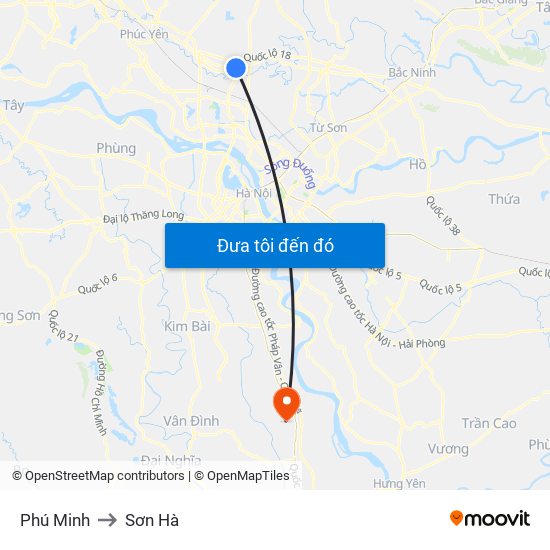 Phú Minh to Sơn Hà map