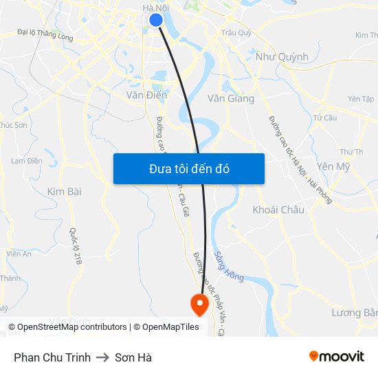 Phan Chu Trinh to Sơn Hà map