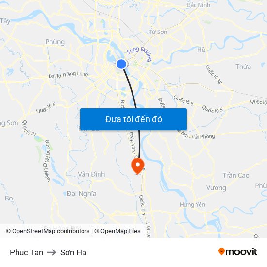 Phúc Tân to Sơn Hà map