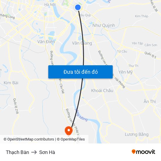 Thạch Bàn to Sơn Hà map